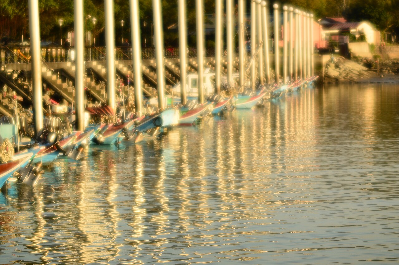 淡水金色水岸河岸步道與淡水河景觀